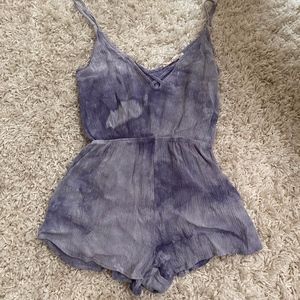 tie-dye purple single strap romper